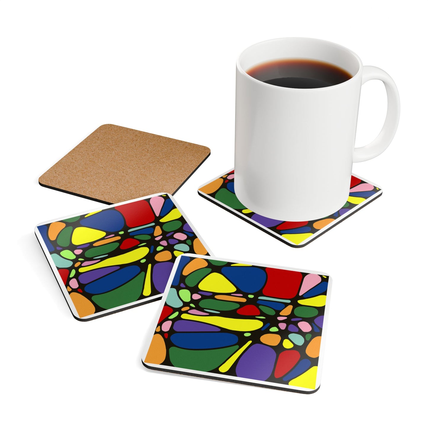 Colorful Geometric Coaster Set