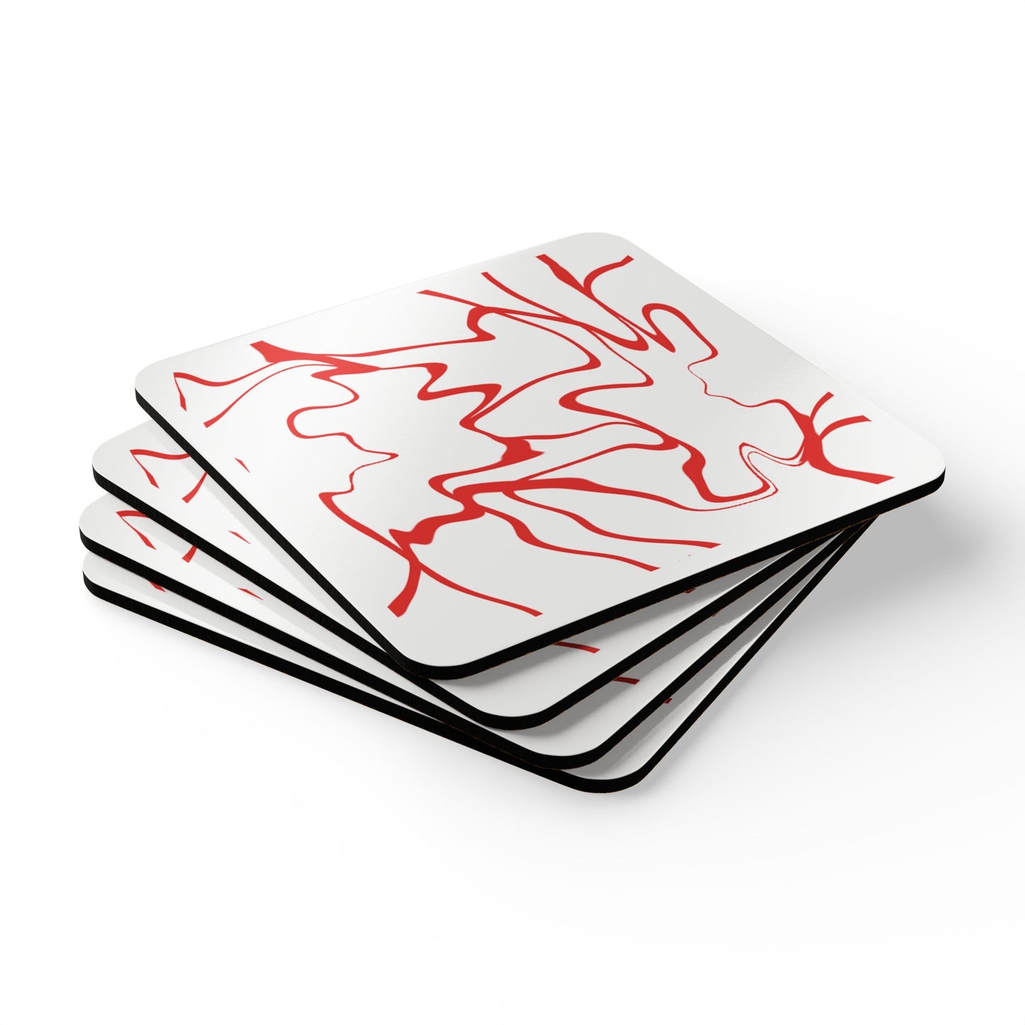 Red Lines Coaster Set