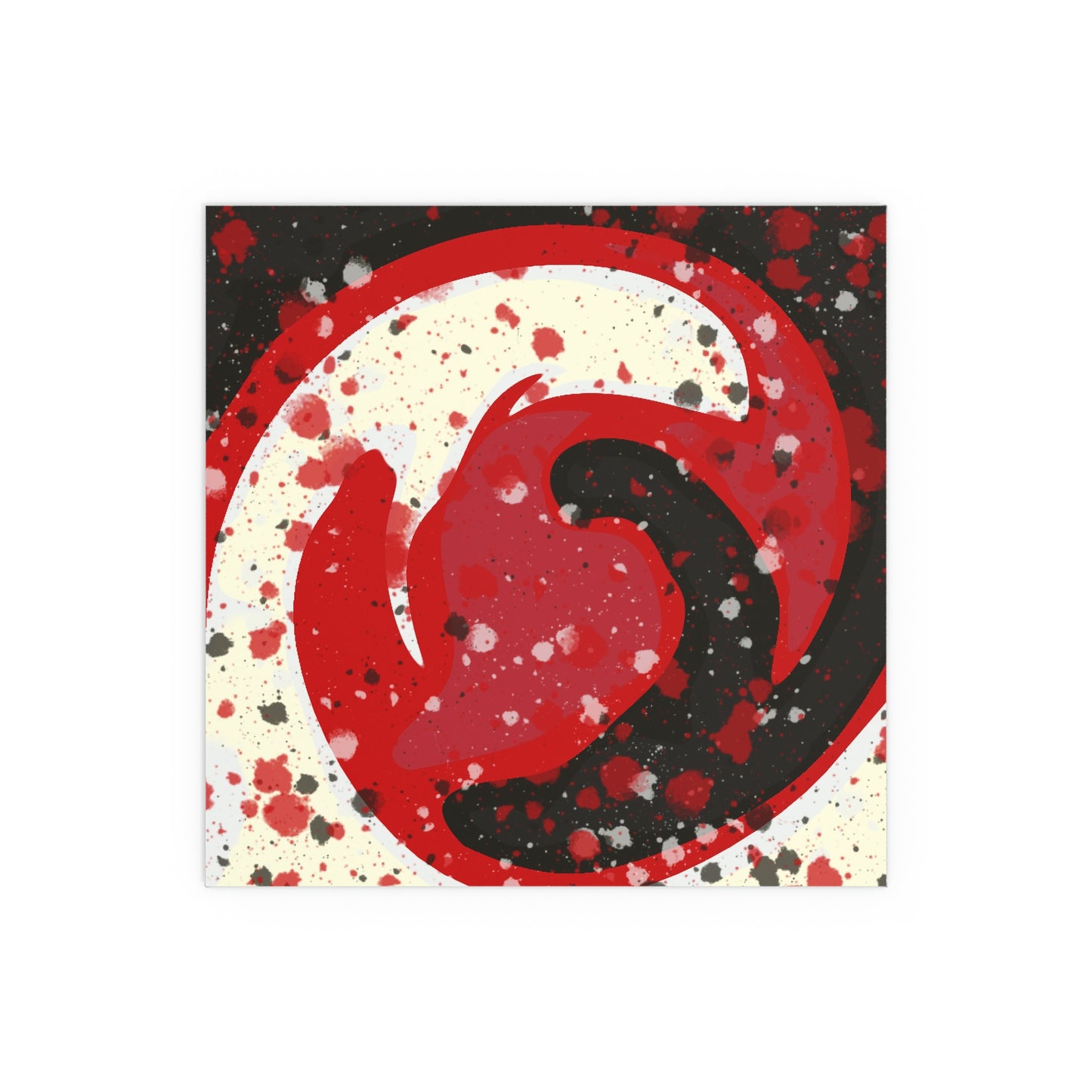 BW Red Swirl Silk Poster