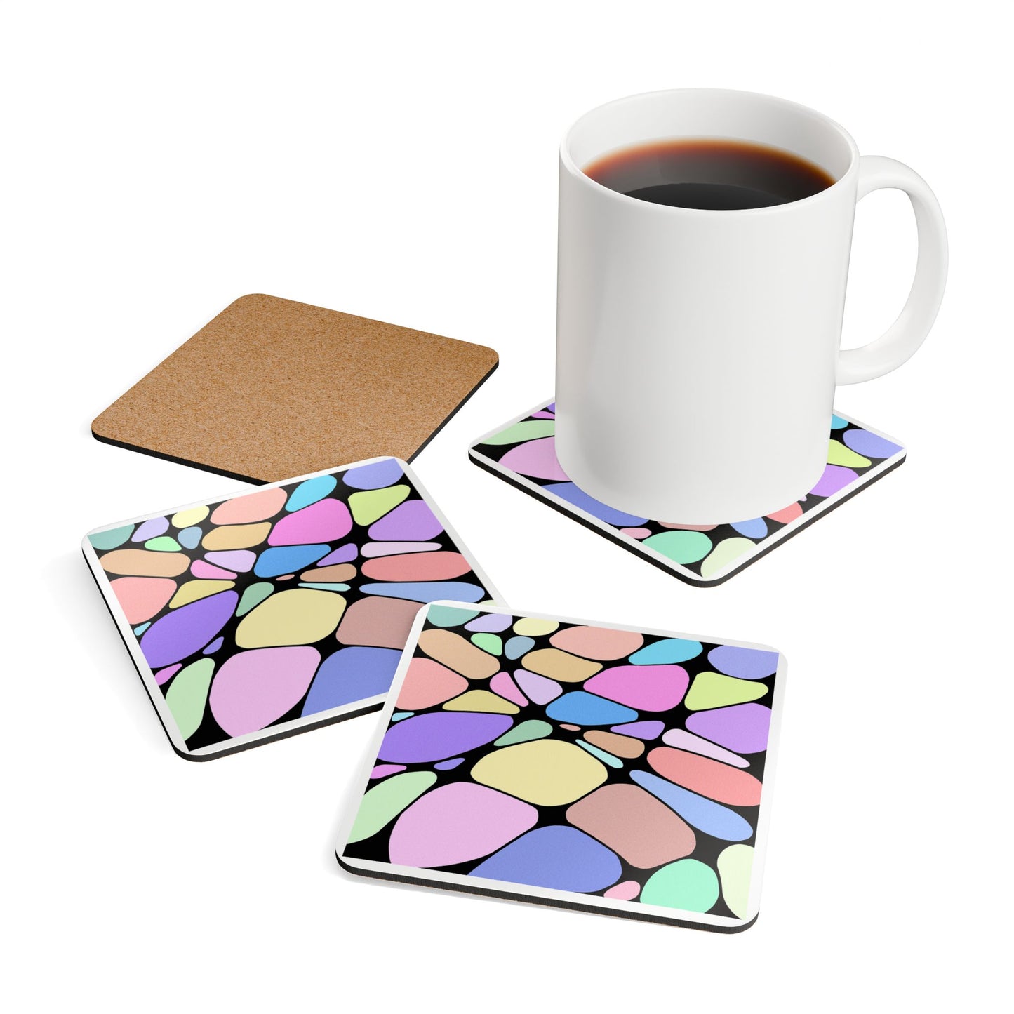 Pastel Geometric Coaster Set