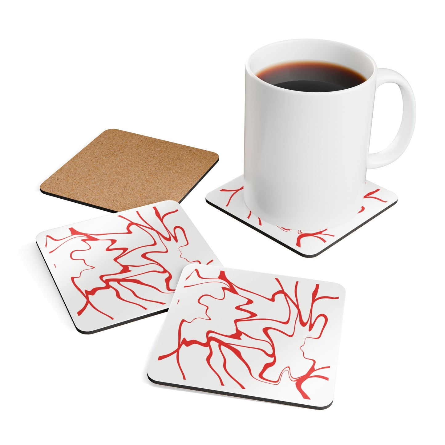 Red Lines Coaster Set