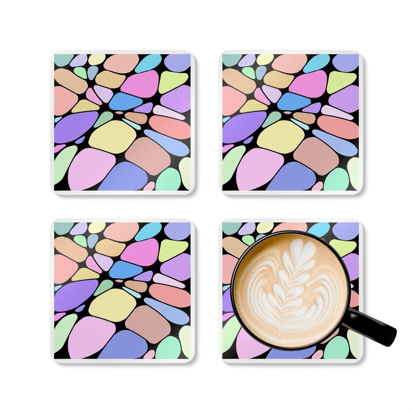 Pastel Geometric Coaster Set