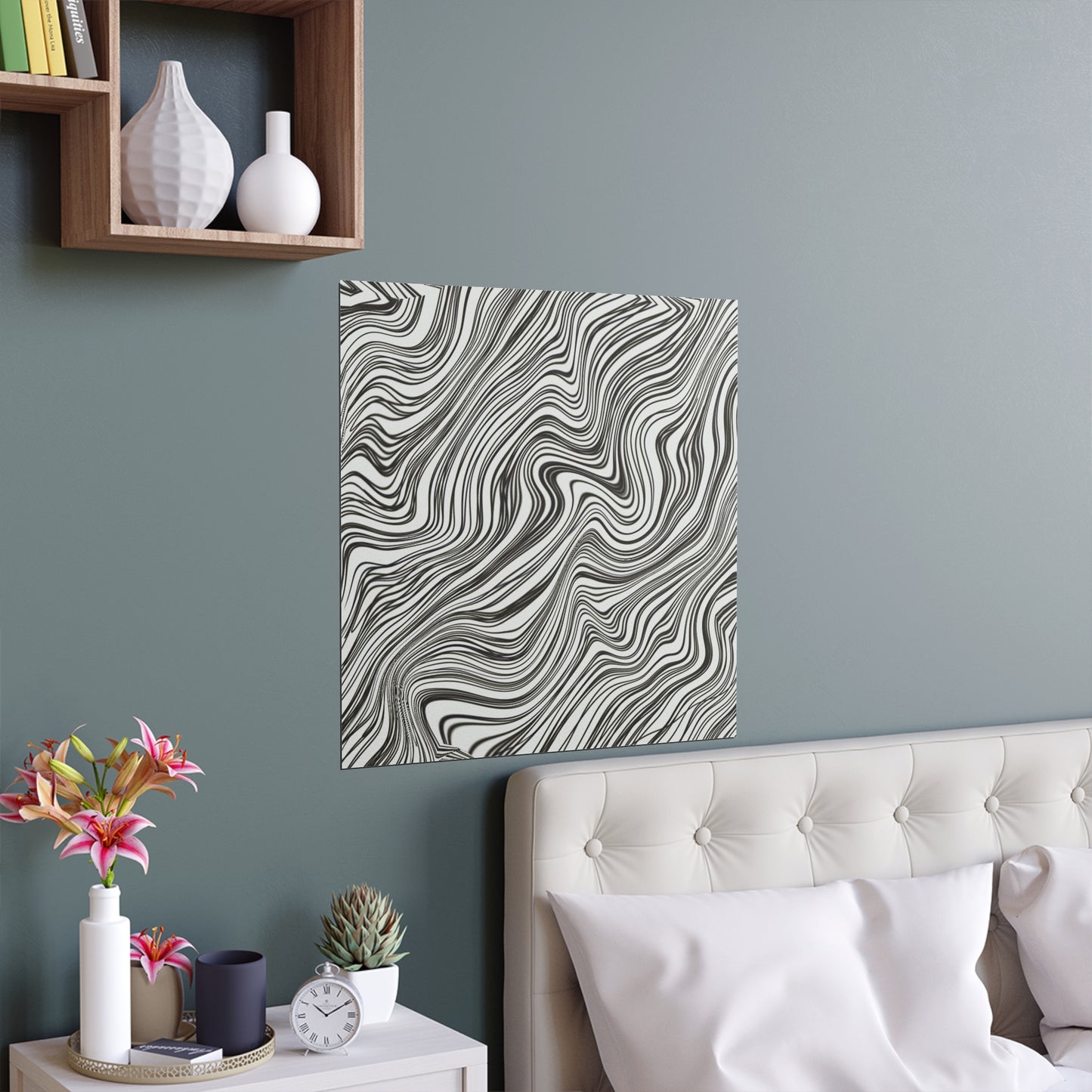 BW Marble Silk Poster