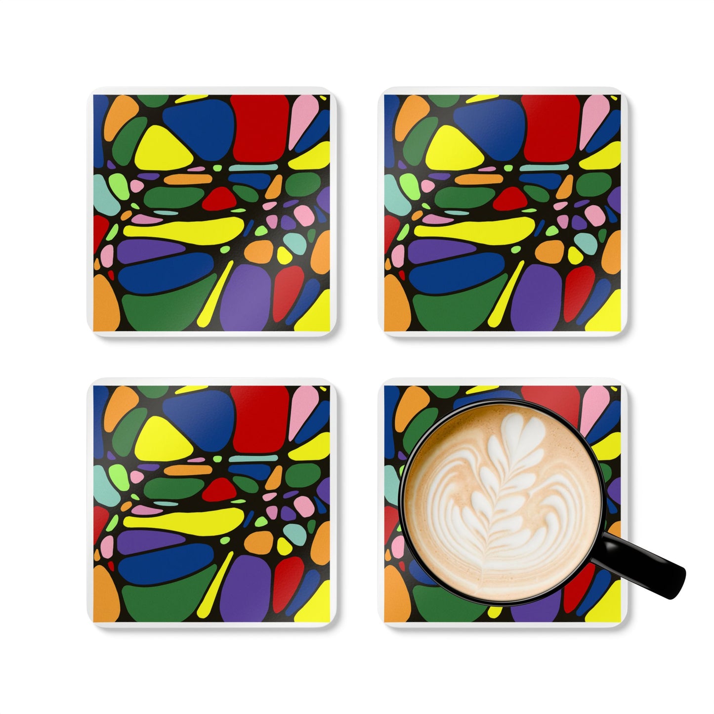 Colorful Geometric Coaster Set