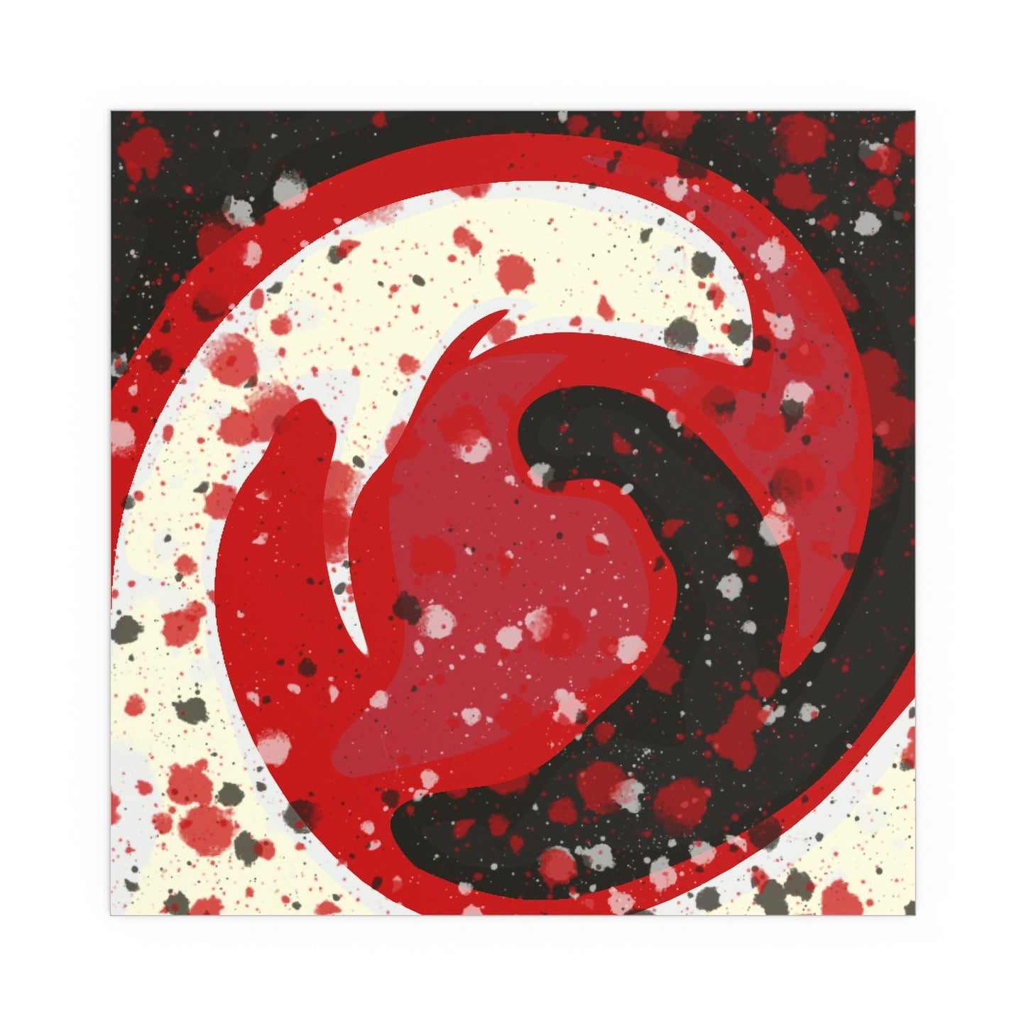 BW Red Swirl Silk Poster