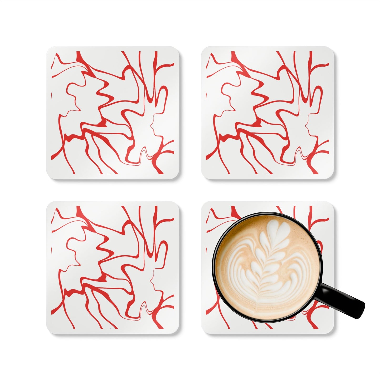 Red Lines Coaster Set