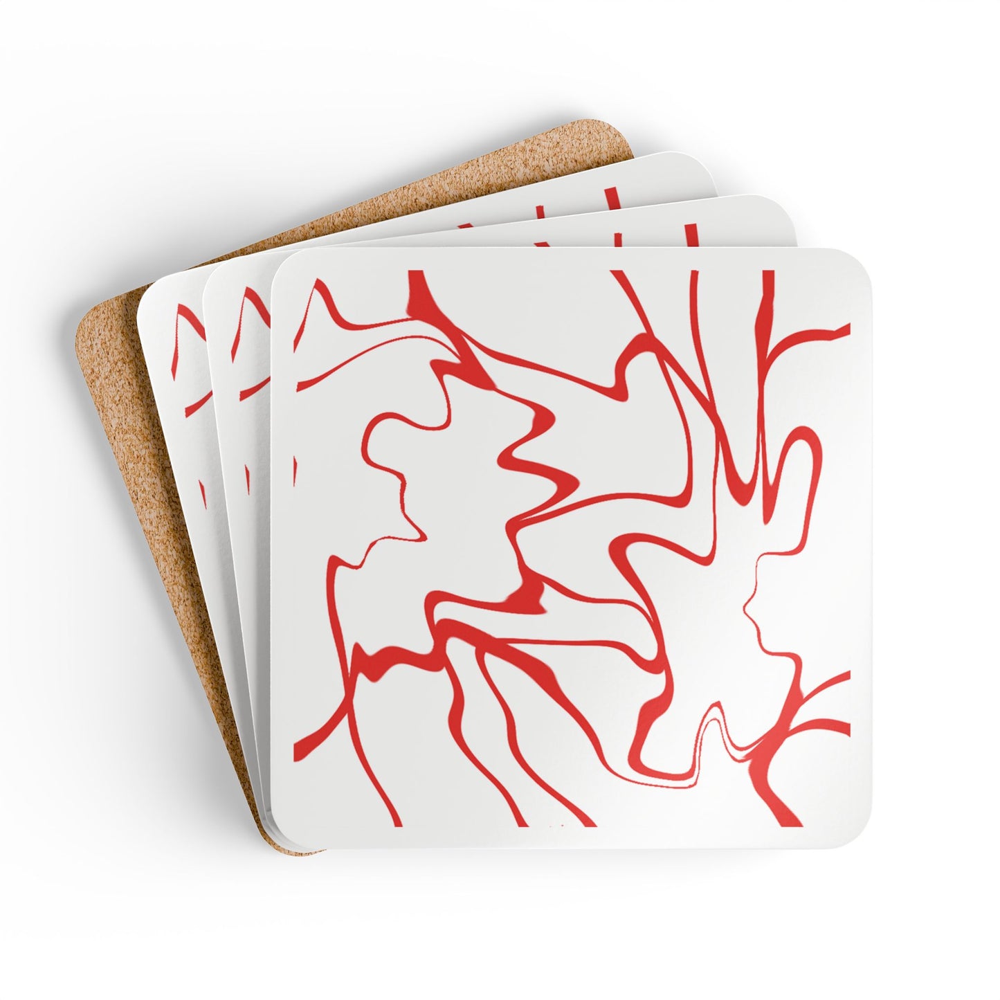 Red Lines Coaster Set