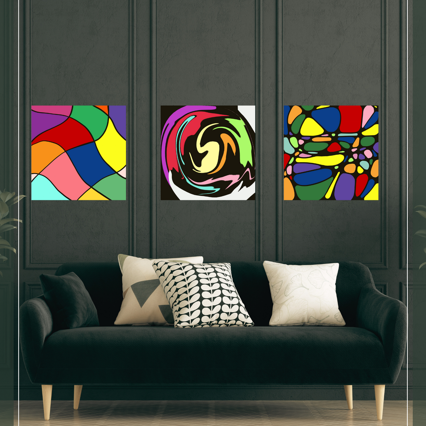 Colorful Geometric Ready to Hang Canvas