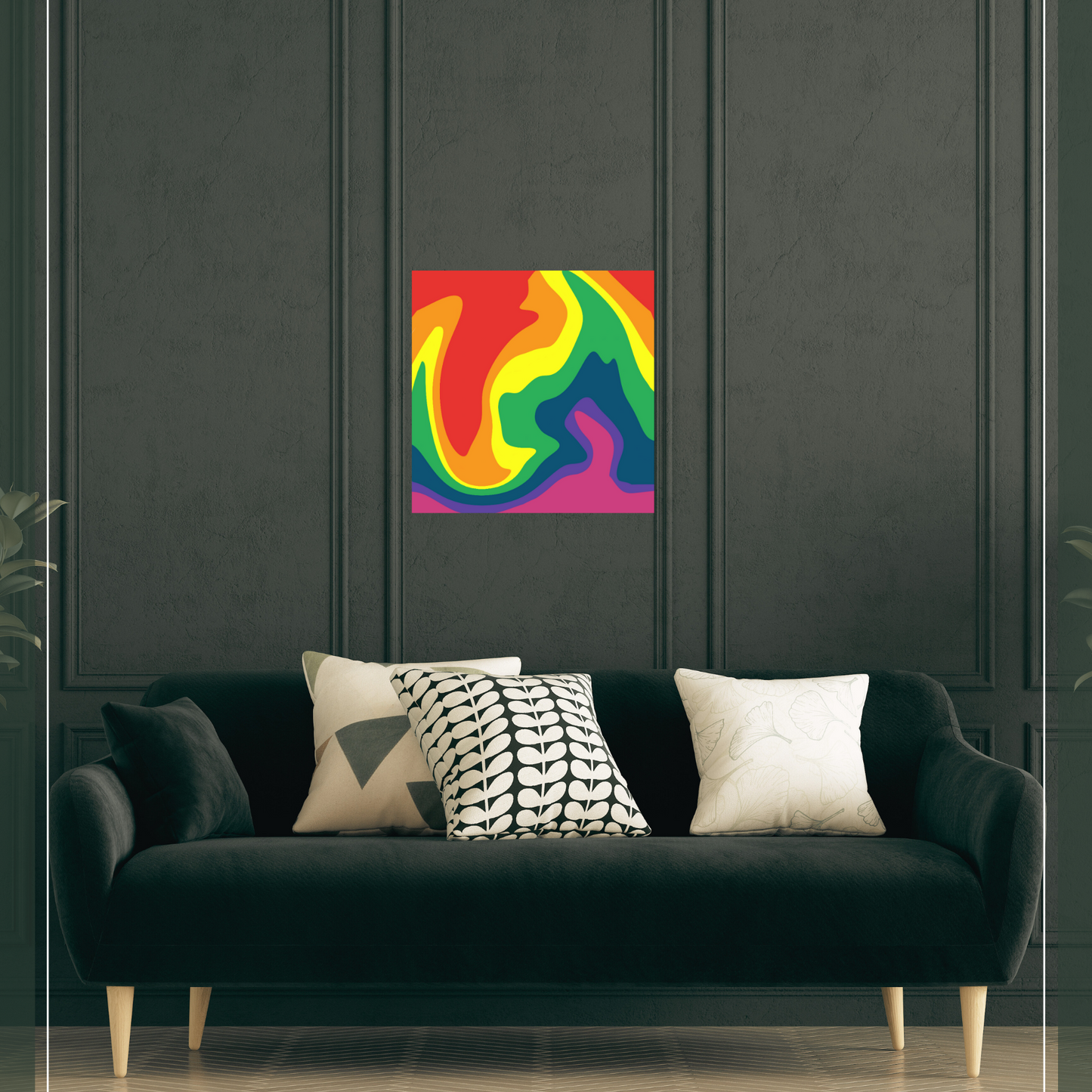 Color Flame Satin Square Poster