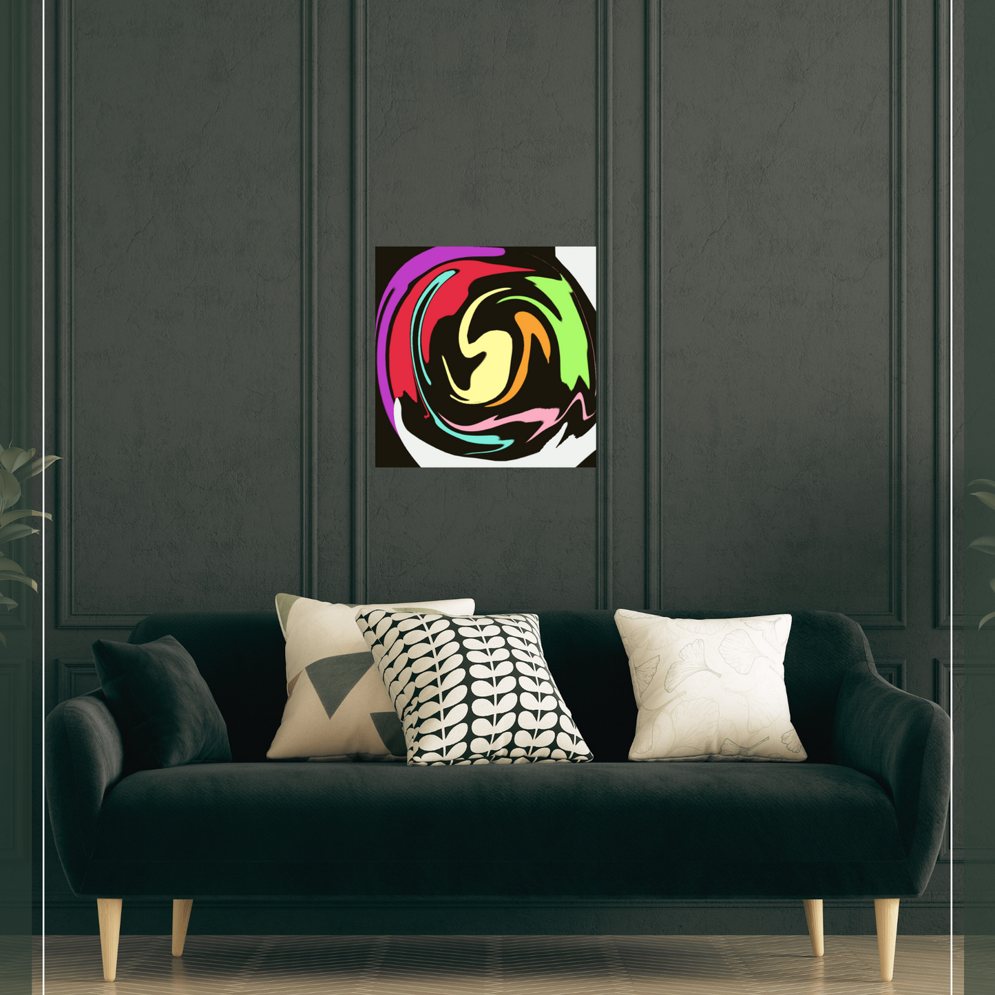 Color Swirl Satin Square Poster