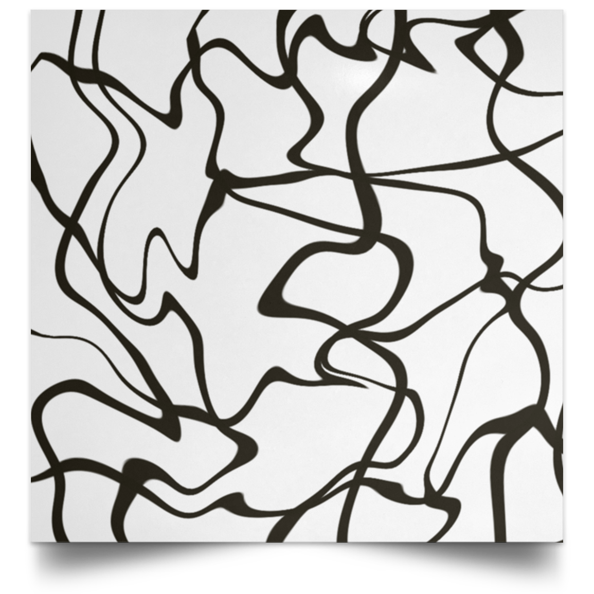 Black Lines Satin Square Poster