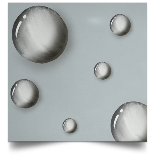 Droplets Satin Square Poster