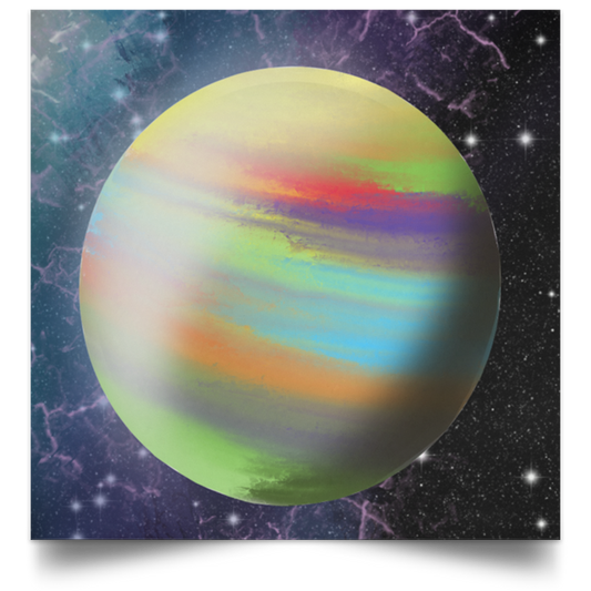 Planet 2 Satin Square Poster