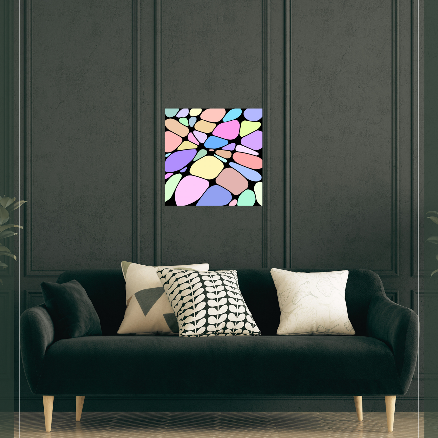 Pastel Geometric Satin Square Poster