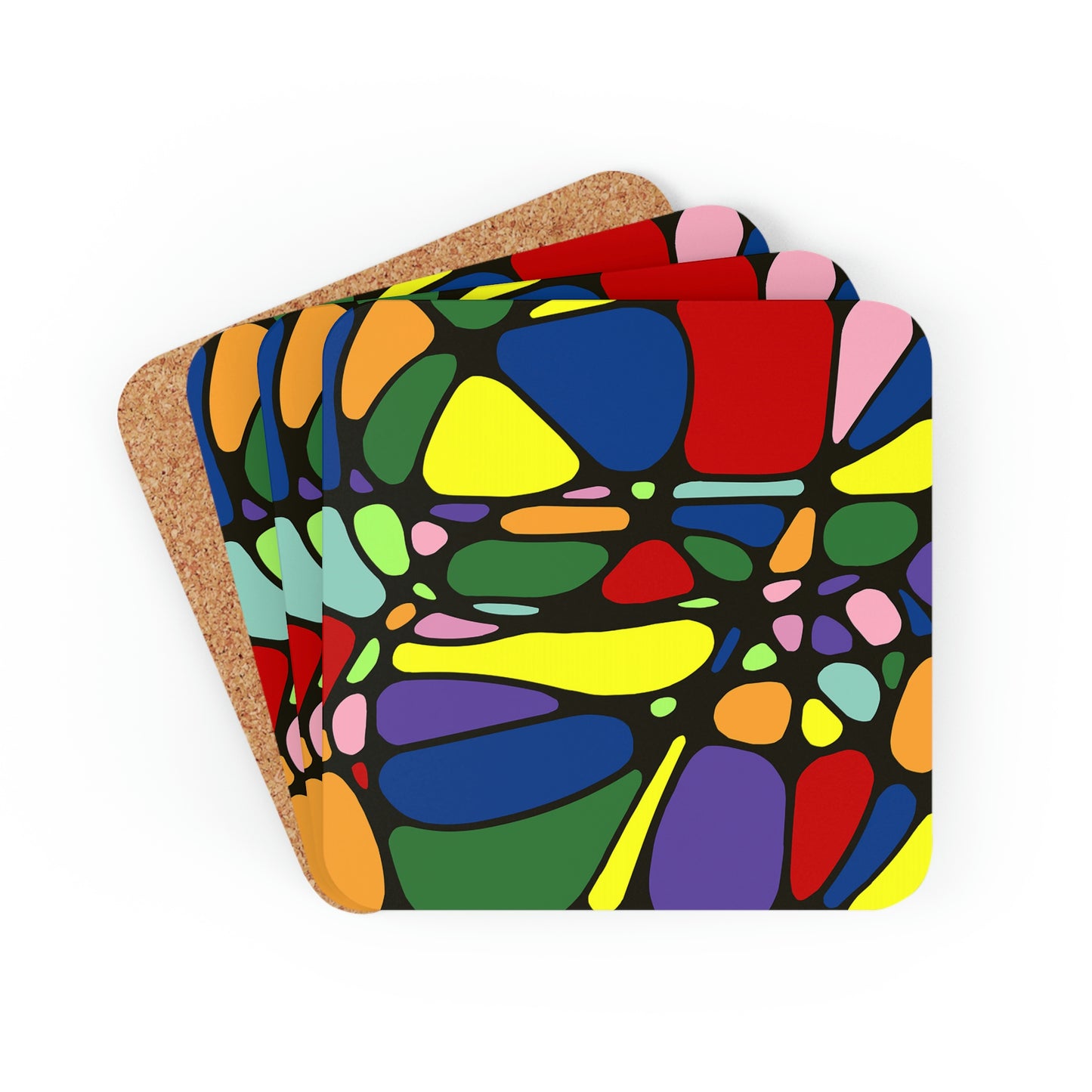 Colorful Geometric Coaster Set