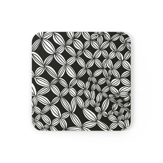 B&W Cactus Coaster Set