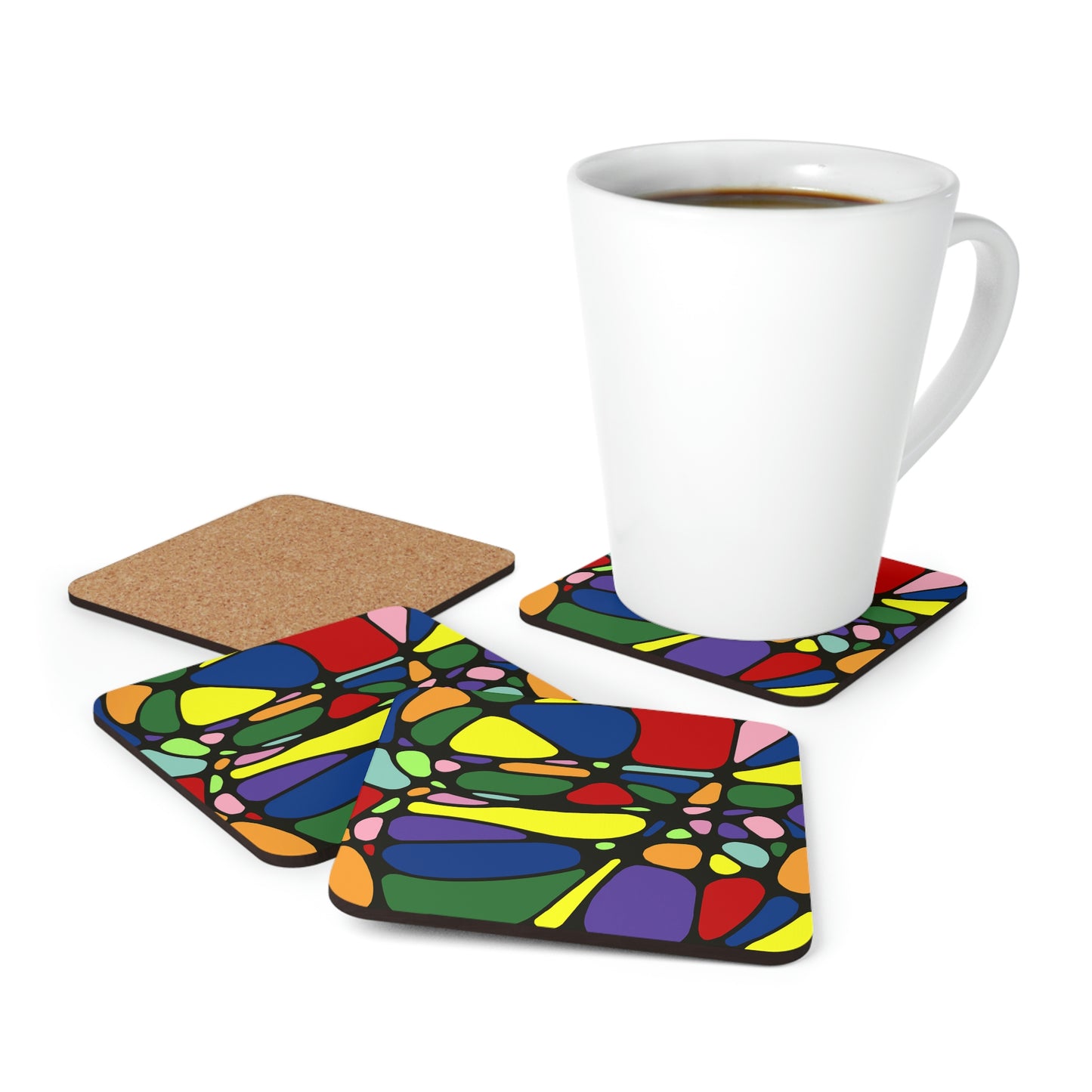 Colorful Geometric Coaster Set