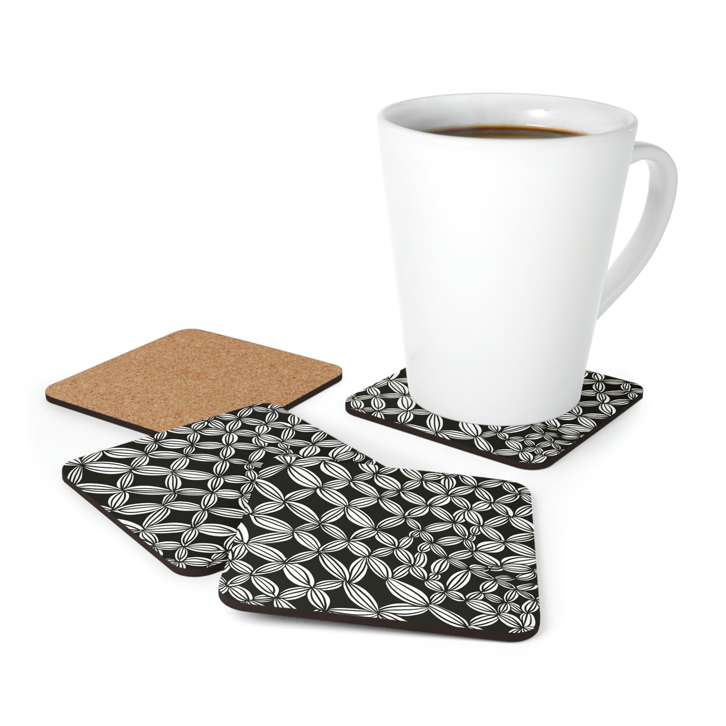 B&W Cactus Coaster Set