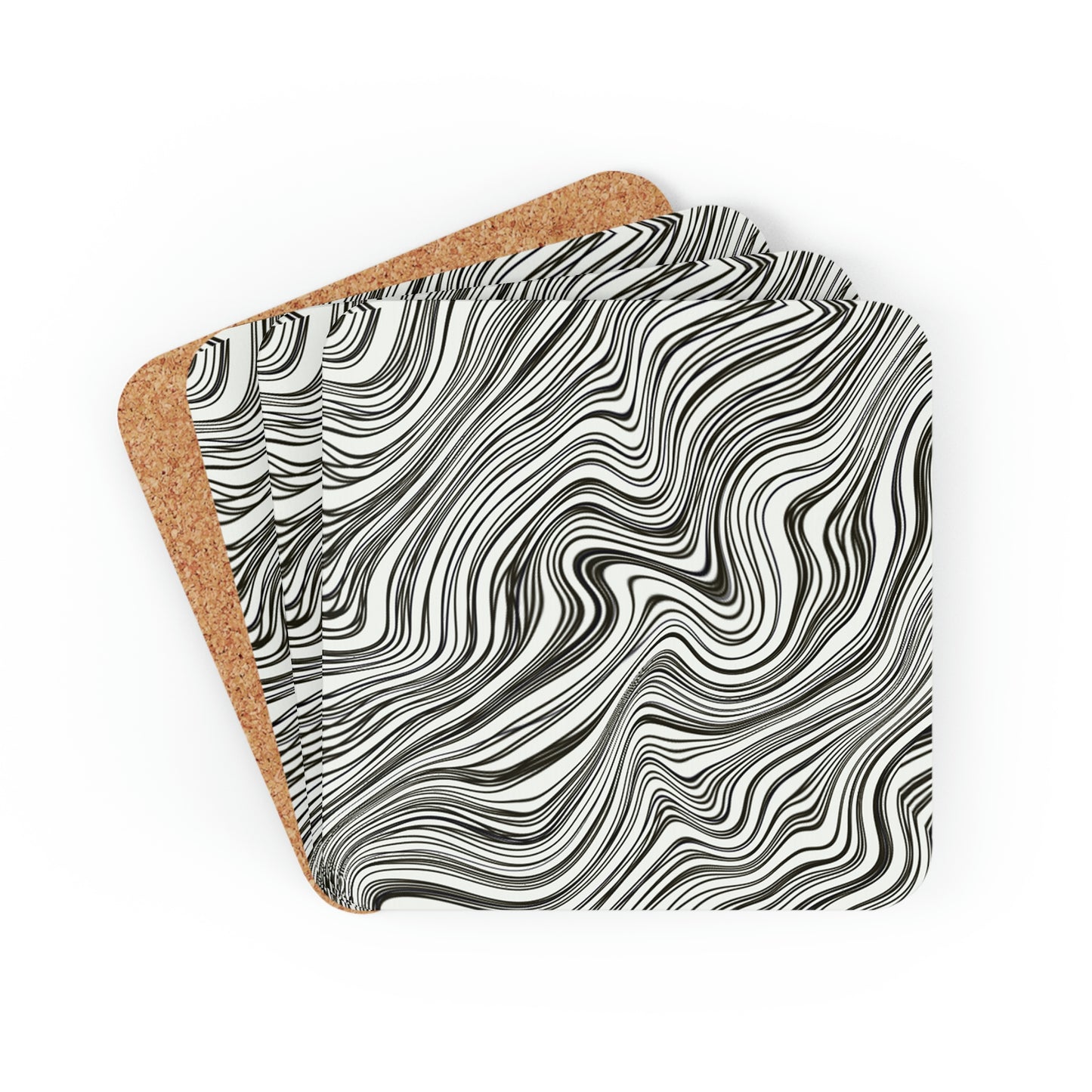 B&W Marble Coaster Set