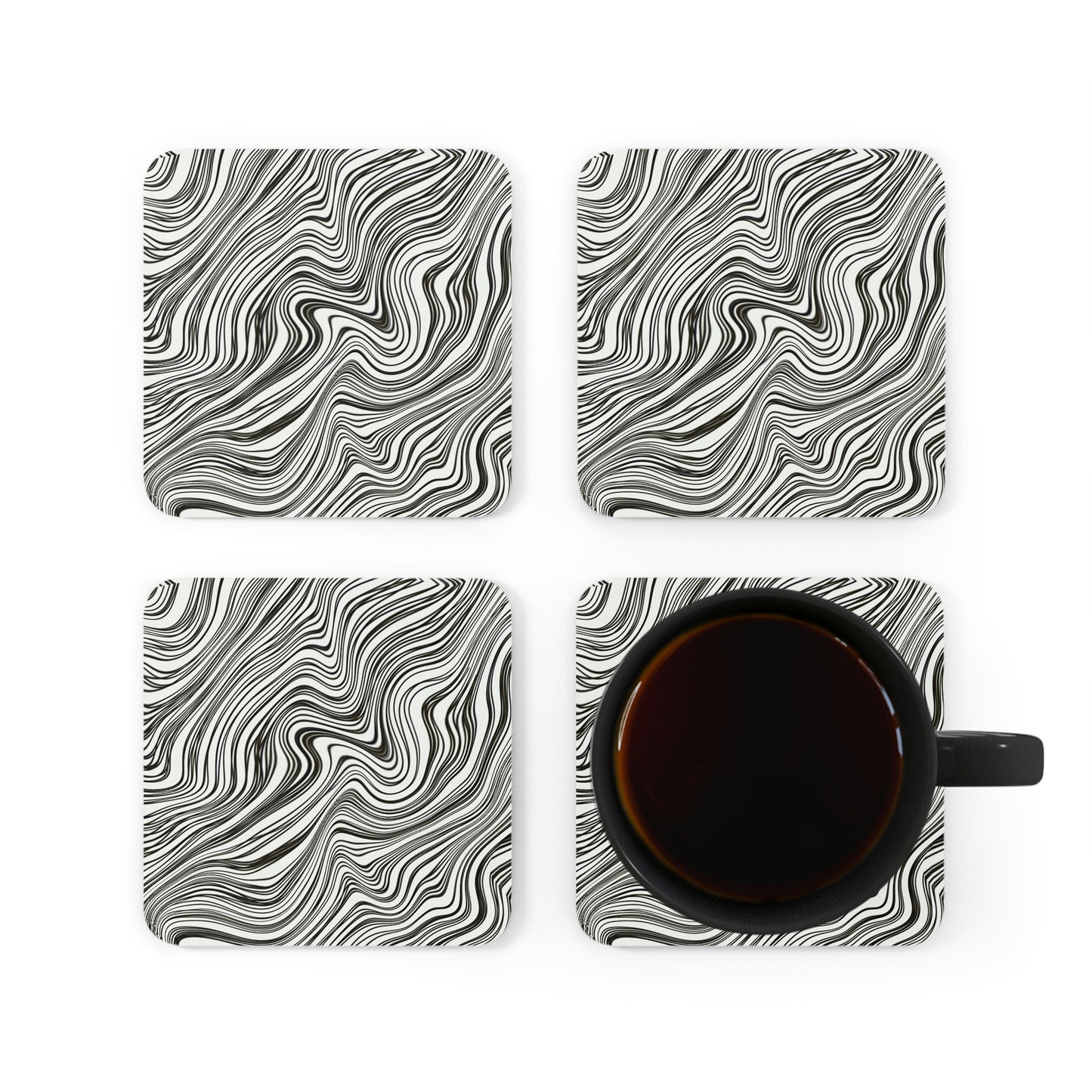 B&W Marble Coaster Set