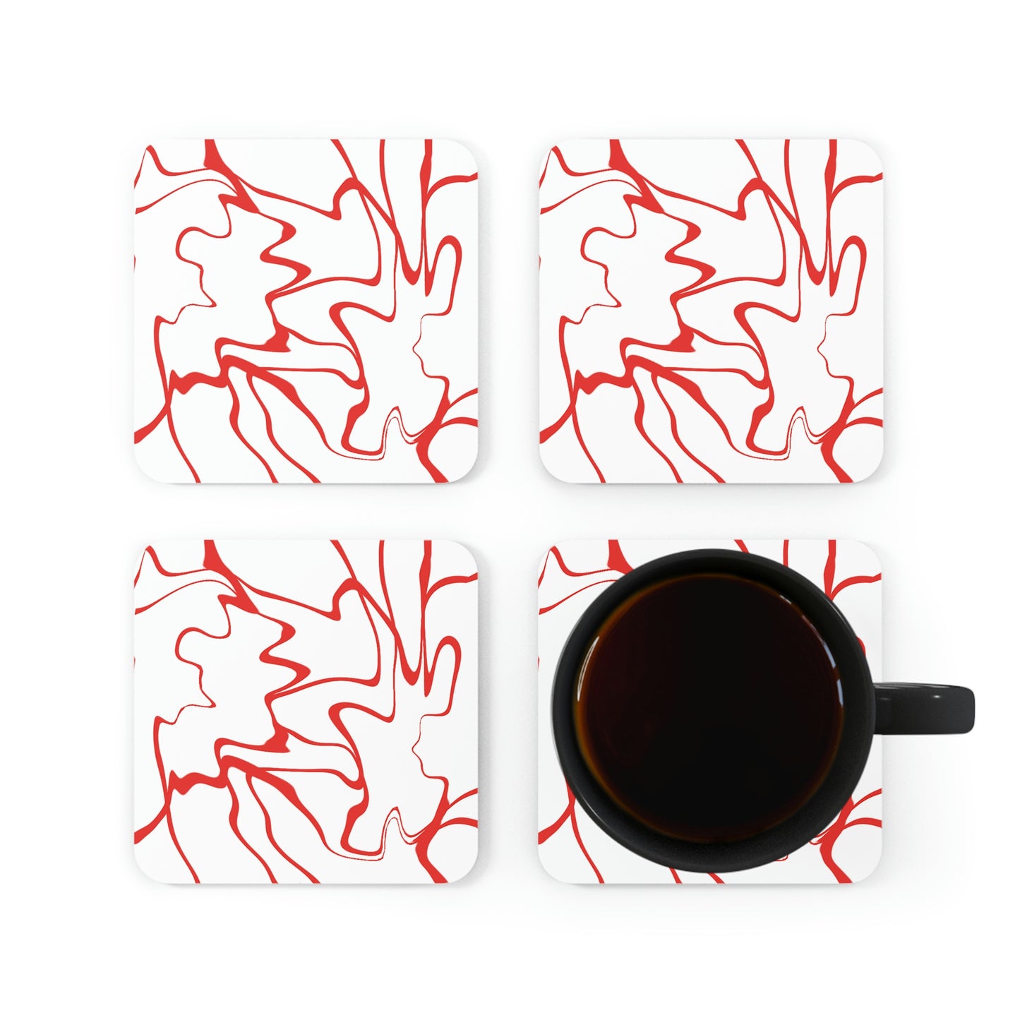 Red Lines Coaster Set