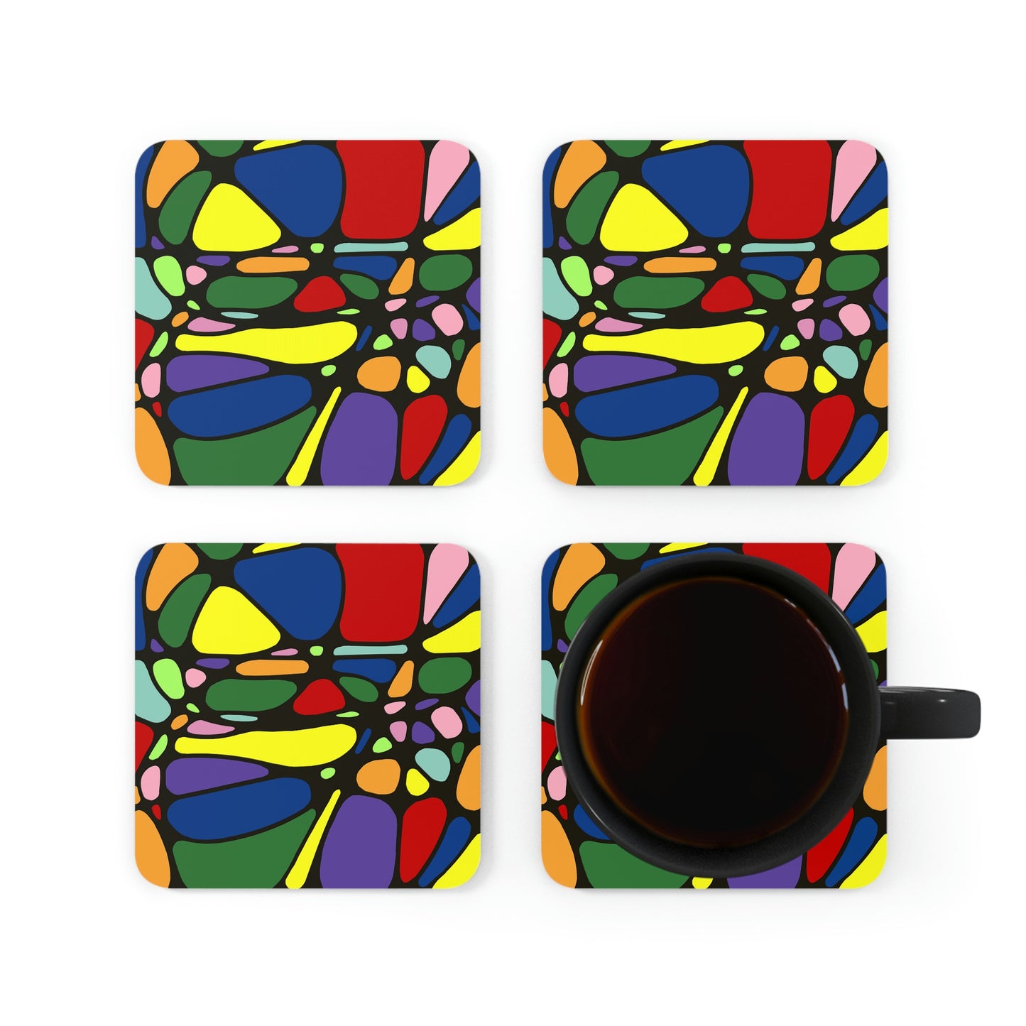 Colorful Geometric Coaster Set