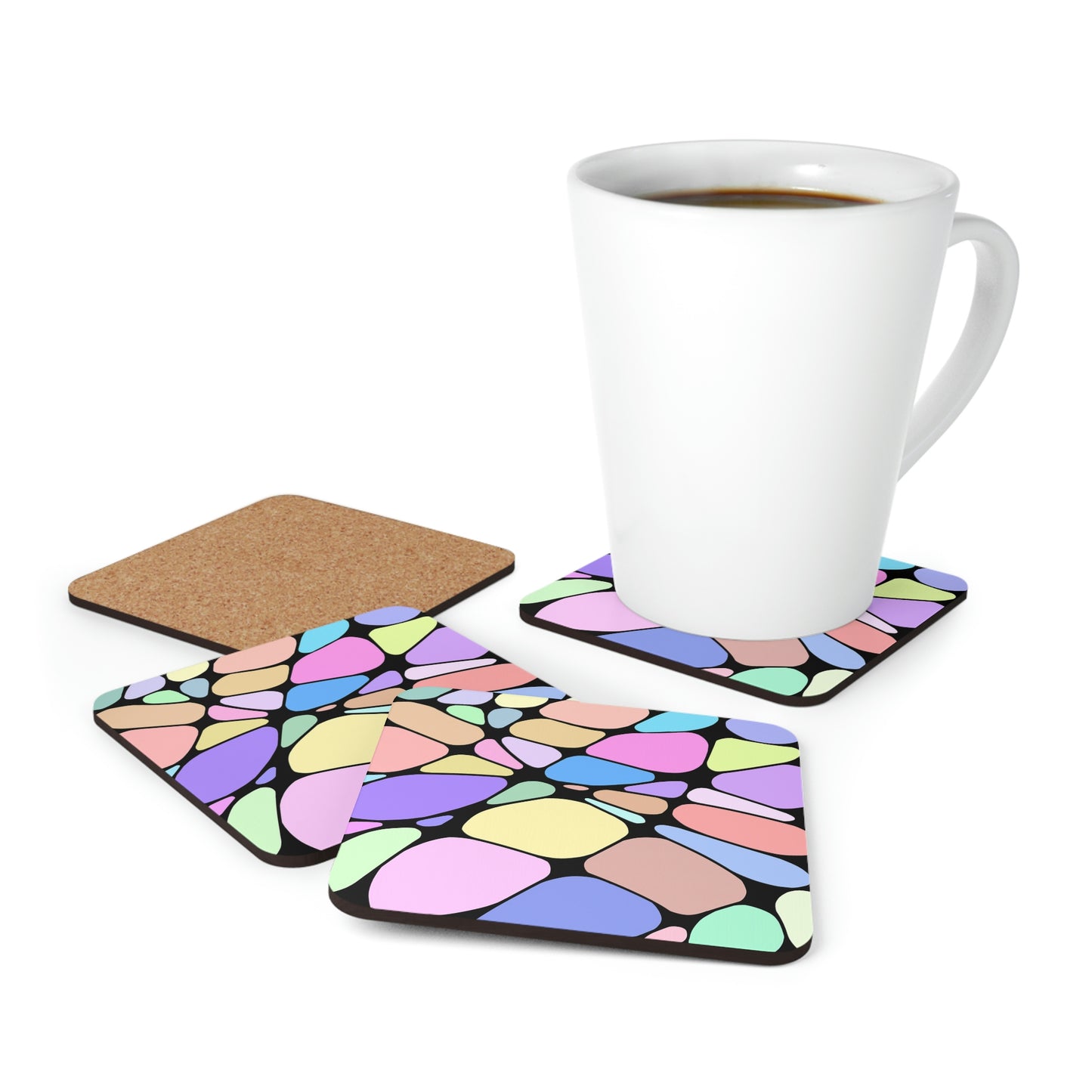 Pastel Geometric Coaster Set