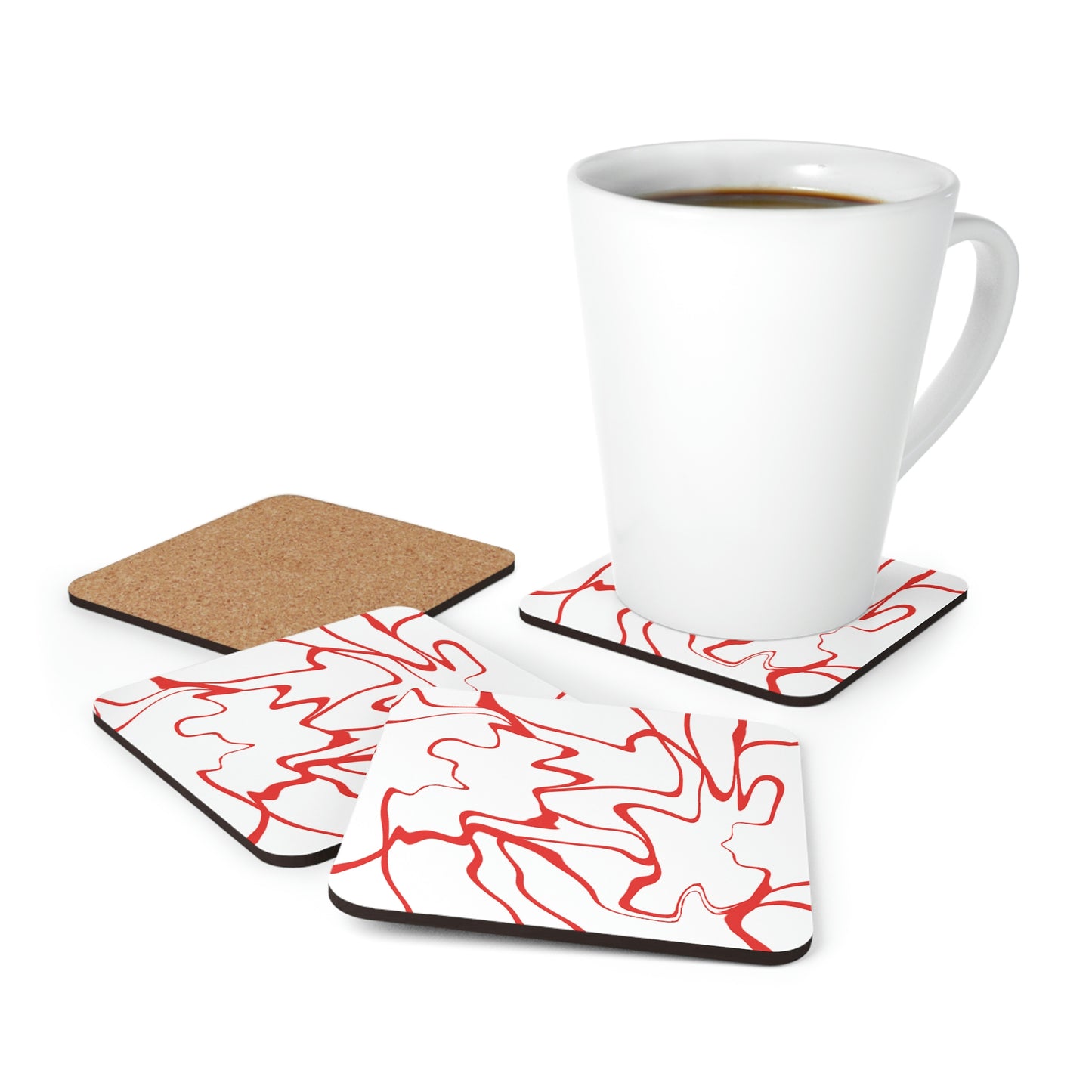 Red Lines Coaster Set