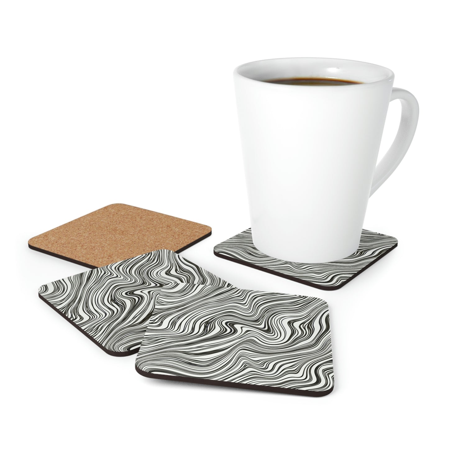 B&W Marble Coaster Set