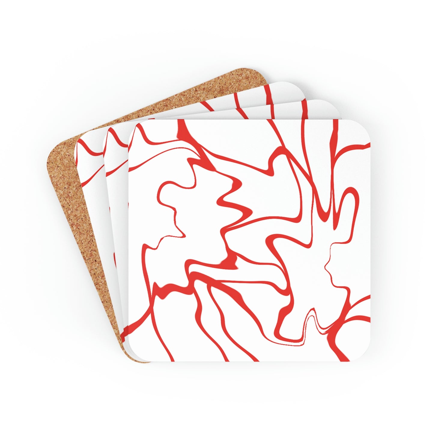 Red Lines Coaster Set