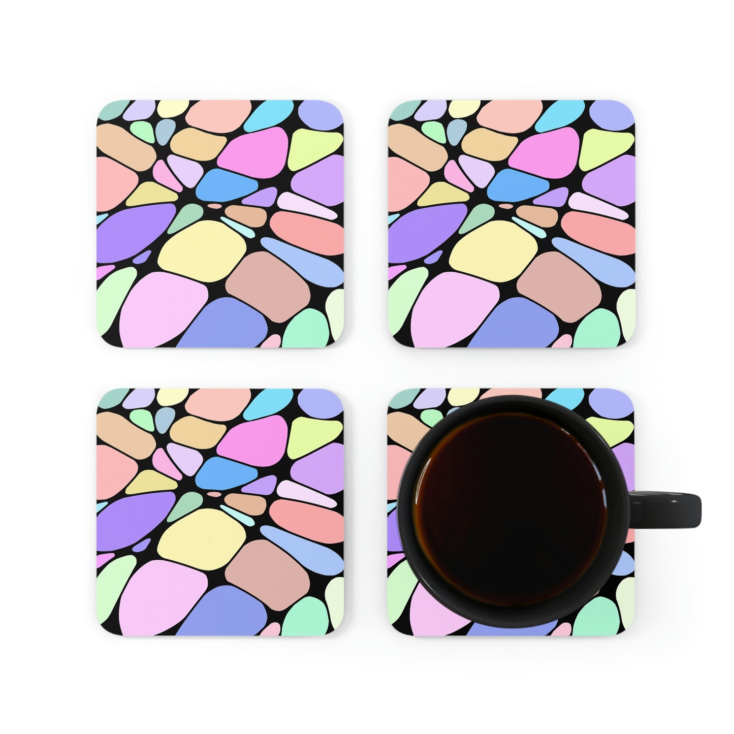 Pastel Geometric Coaster Set